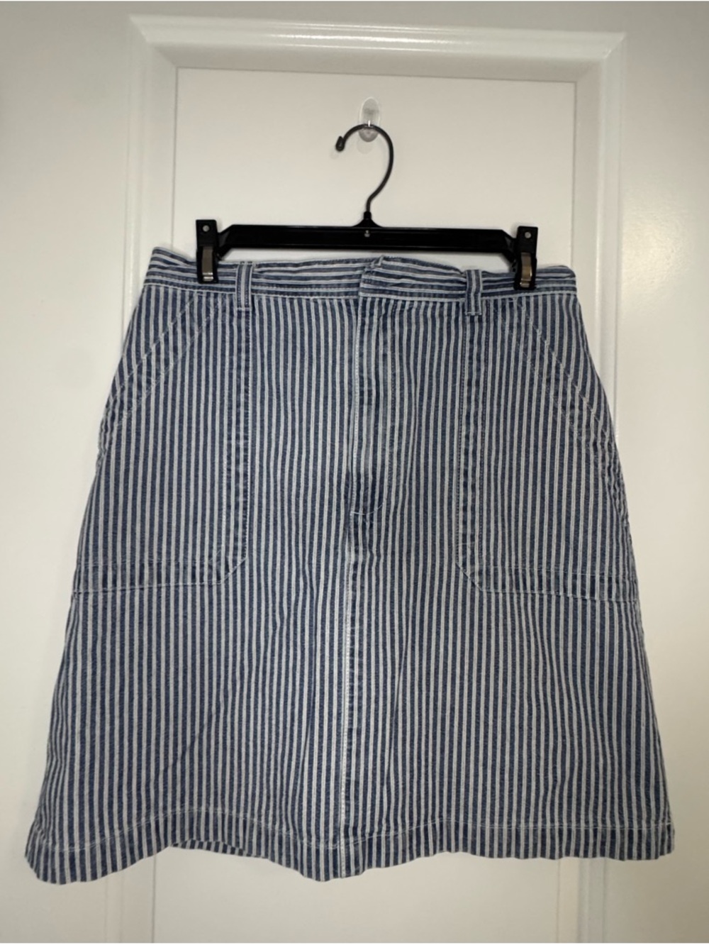 Gloria Vanderbilt Women's Denim Skirt Blue, Pockets, Zip Front, Cotton Blend